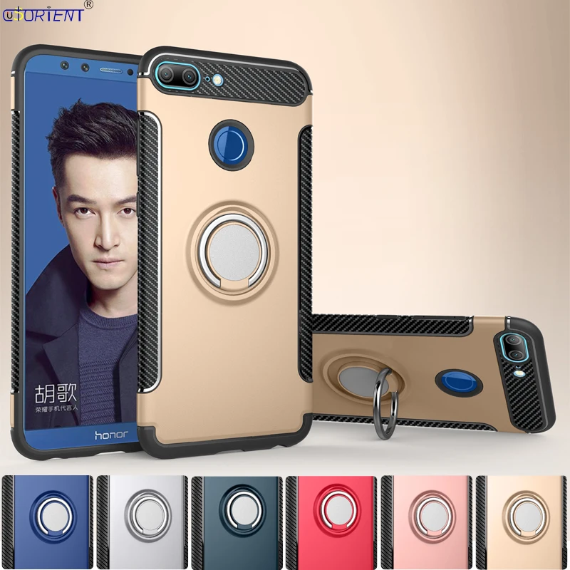 Чехол-подставка для Huawei Honor 9 Lite металлическое кольцо-держатель чехол для телефона Honor9 Lite LLD-L31 LLD-L22A Жесткий ПК и ТПУ чехол на бампер Fundas