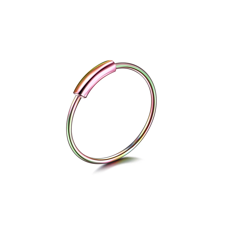 Rainbow 1 шт 22 г/0,6 мм стальное кольцо для носа хрящевая перегородка пирсинг для пупка уха клип обруч кольца губы спираль ореха Nariz пирсинг ювелирные изделия - Окраска металла: Rainbow