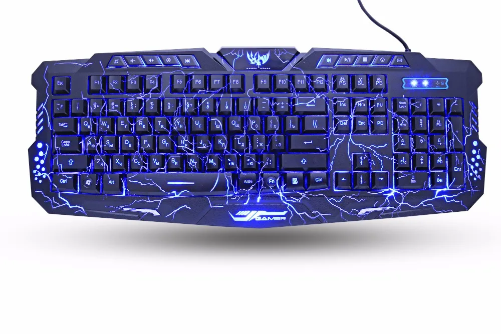 M200 русская игровая клавиатура фиолетовый/синий/красный светодиодный с подсветкой USB проводной полный ключ мышь комбинации клавиш Профессиональный геймер
