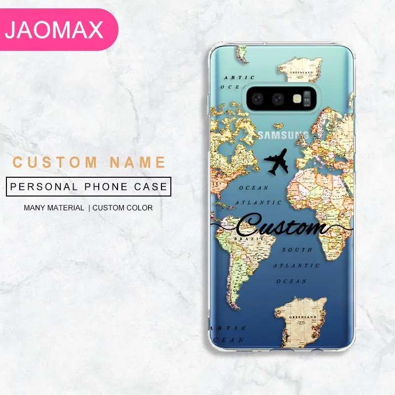Чехол для телефона Jaomax из мягкого черного ТПУ на заказ с картой мира Samsung S10 Plus Lite A5