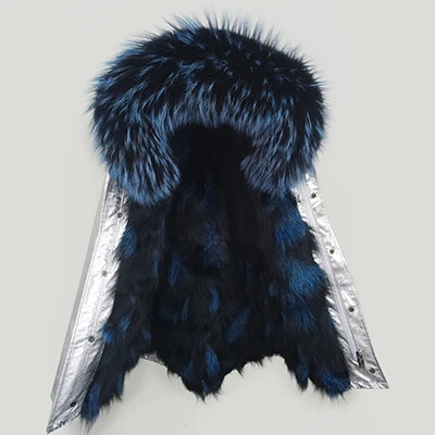 C16 short fox liner Furlove новинка, зимние пальто, женские куртки, настоящий большой воротник из меха енота, толстые женские пуховики и парки серебряного цвета, пальто из искусственного меха - Цвет: C16 short fox liner