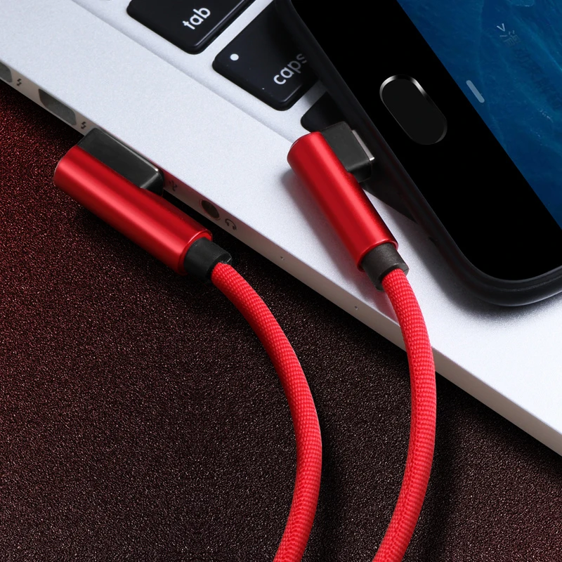 Сетевое зарядное устройство GUSGU с двумя USB портами 90 градусов кабель Micro для