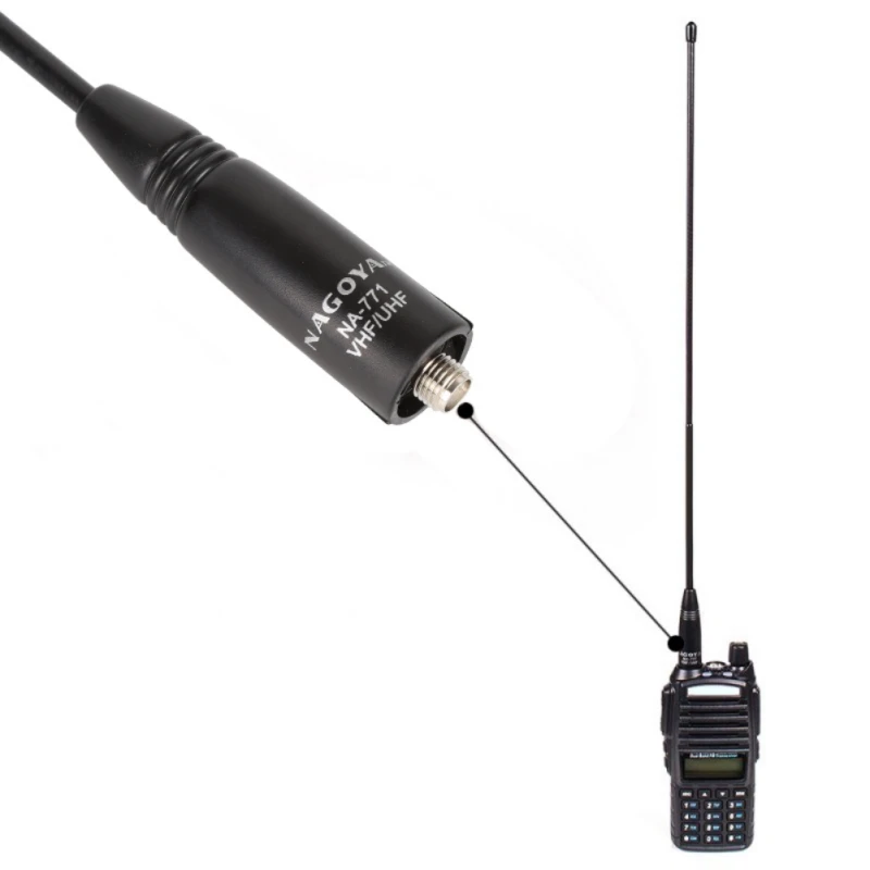 UV VHF/UHF 144/430Mhz Двухдиапазонная радио антенна гибкие женские антенны NA-771, 15,6 дюймовый хлыст для рации