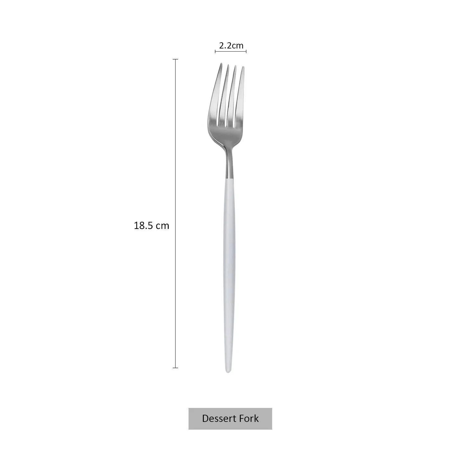 Dessert Fork Корейский набор столовых приборов 304 из нержавеющей стали, набор столовых приборов, портативная посуда из серебра белого цвета, нож, вилка, ложка, палочки для еды, столовый набор - Цвет: Dessert Fork