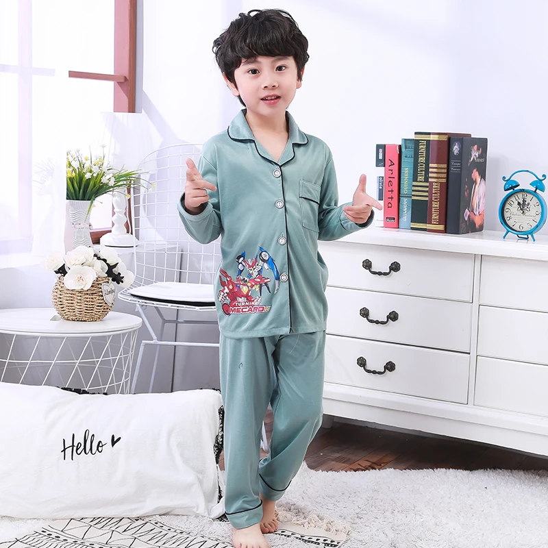 Милый Пижамный костюм с длинными рукавами для девочек 2019 г. Детские пижамы