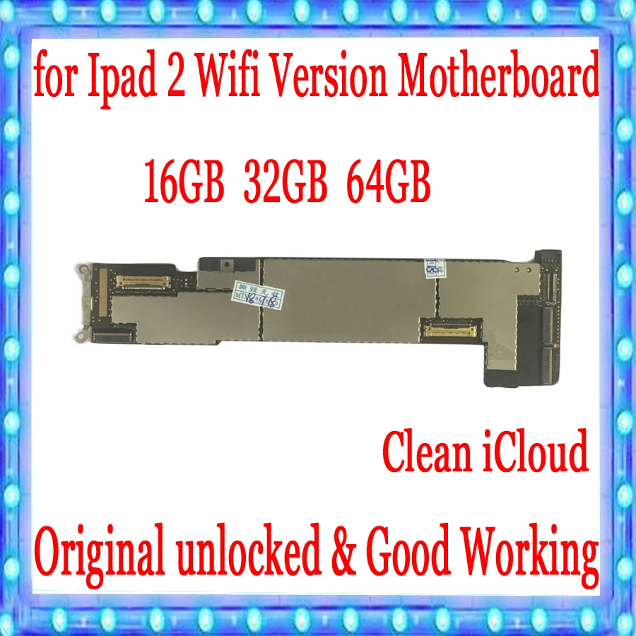 Оригинальная материнская плата для ipad 2 Заводская разблокировка Wi Fi 3g 16 ГБ 32 64