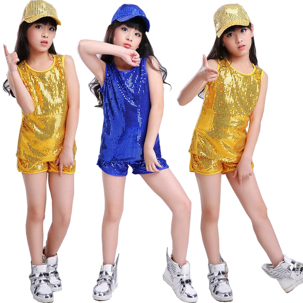 Комплект детской одежды в стиле джаз с блестками для мальчиков и девочек одежда