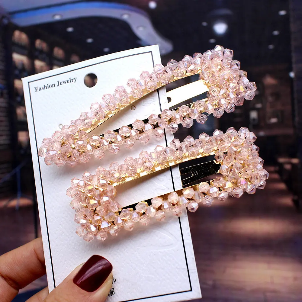 Новые женские аксессуары для волос Кореи в виде капли с кристаллами и бусинками для девочек, банты, заколки-барретты.