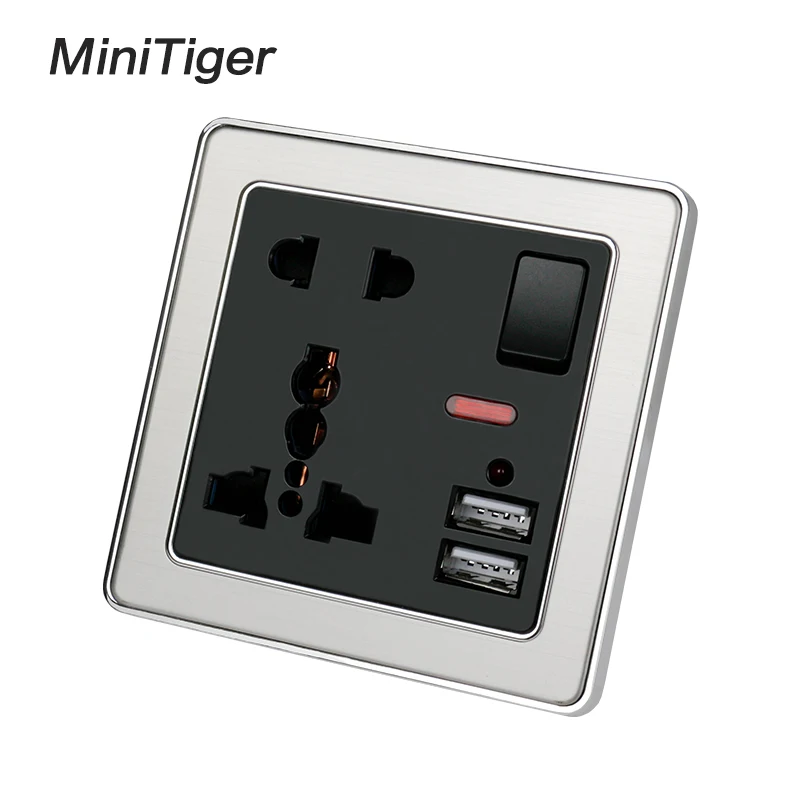 Розетка настенная с 5 отверстиями и светодиодным индикатором 2 1 А|Электрические