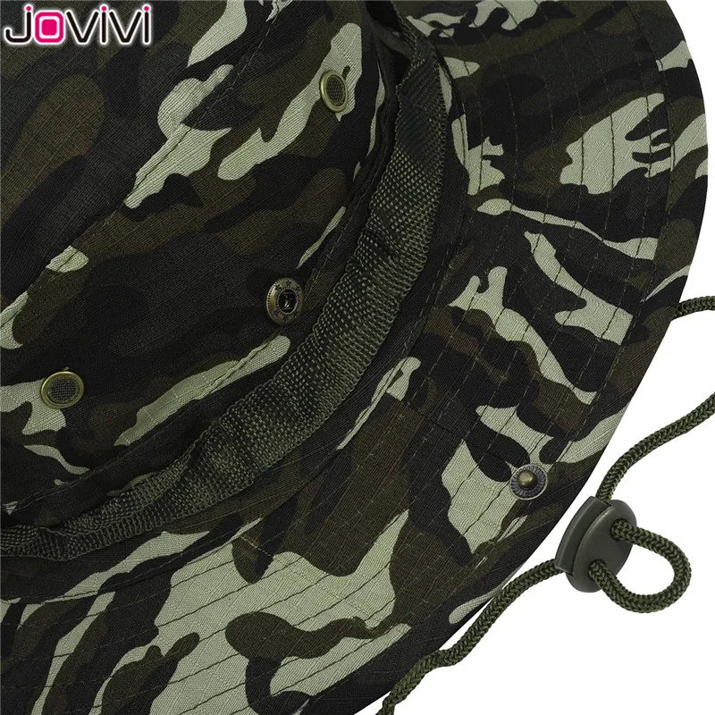 Jovivi 1 шт. уличная шляпа Boonie с широкими полями, дышащие сафари рыболовные шляпы для защиты от УФ-лучей, складная Военная Кепка, пара уличных шапок