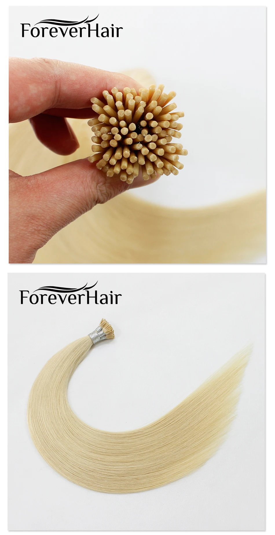 FOREVER HAIR 0,8 г/локон 1" Remy европейские накладные волосы для наращивания на кончиках, натуральные человеческие волосы для наращивания на кератиновой основе, 50 шт./ПАК