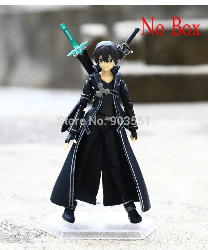NO BOX blue Аниме Меч Арт онлайн Figma kiito Asuna фигурка ПВХ фигурка Коллекция Модель Детская игрушка - Цвет: NO BOX blue