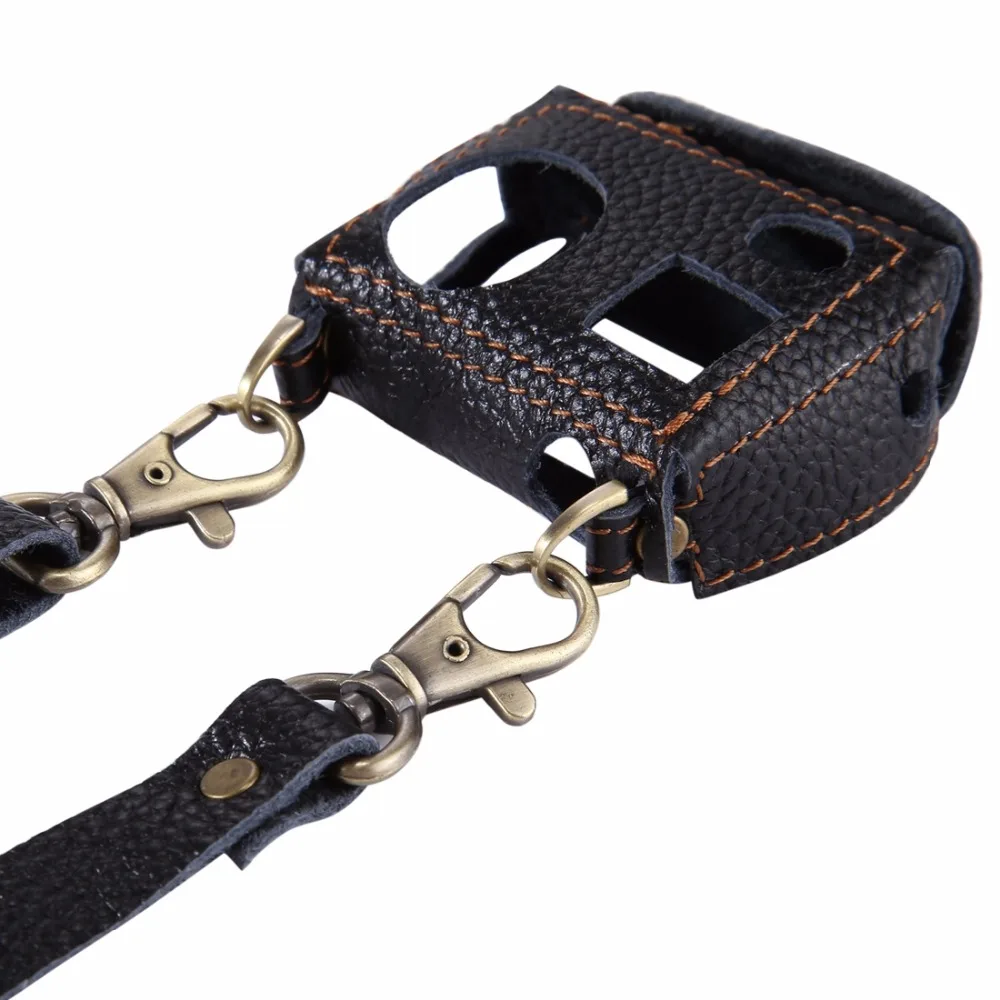 PULUZ Camera Litchi Texture Genuine Leather Housing Case with Set Key Hole&ampCamera Neck Strap 40.5/52mm UV Lens for GoPro Hero5 4 |