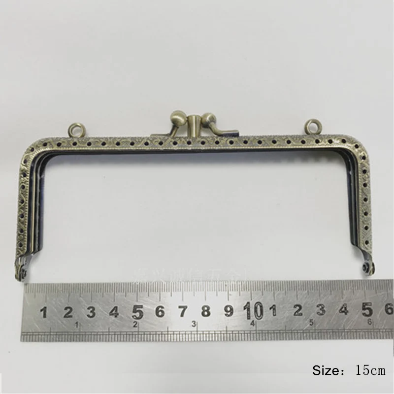 15cm Двойной слой DIY кошелек с металлическим каркасом для клатч монеты на одной ручке с механизмом поцелуем-застежкой замком аксессуары для сумки 8,5/10,5/12,5/15/18 см - Цвет: 15cm