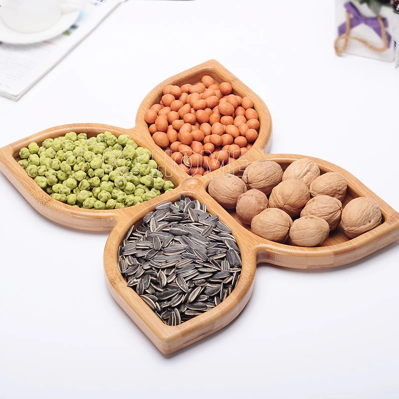 Бамбуковая тарелка для конфет миска фруктовых орехов украшение дома