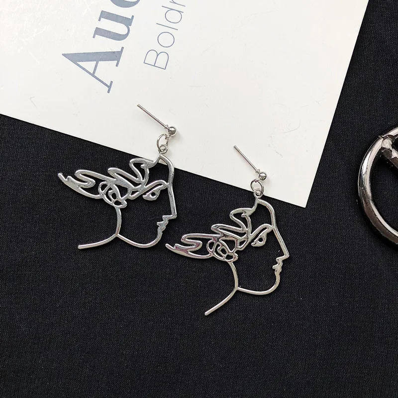 Новые популярные винтажные абстрактные полые серьги в форме ладони для женщин, Ретро стиль, серьги из сплава золота, серебра, металла