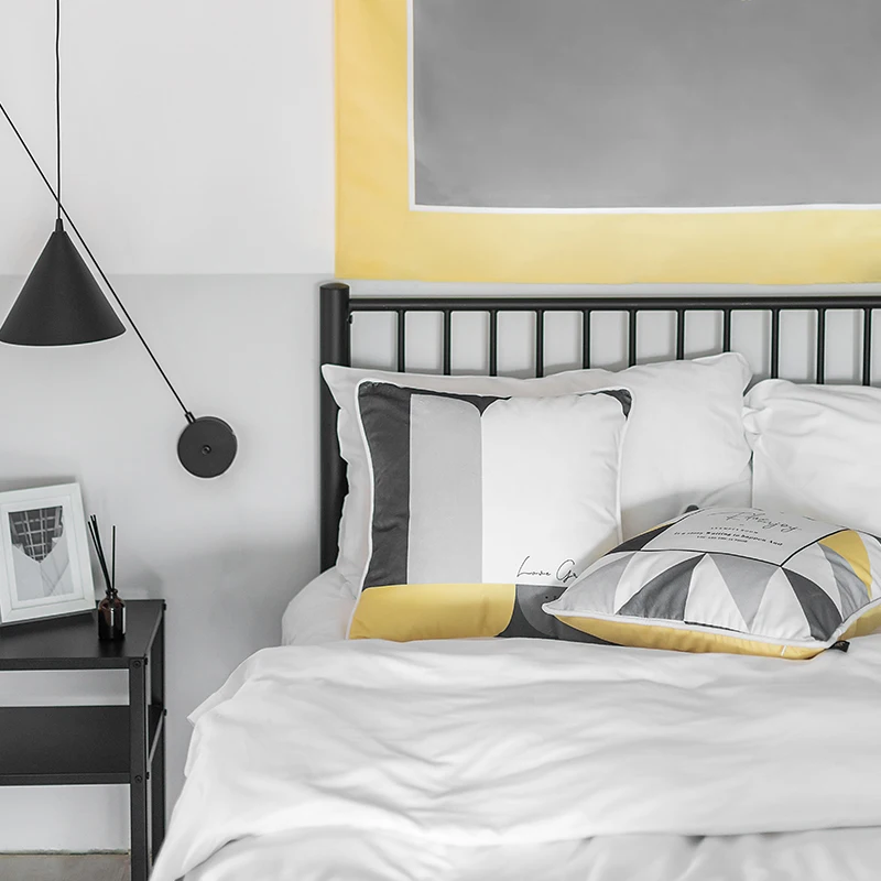 Мягкое бархатное покрытие для подушки винтажный скандинавский стиль желтый