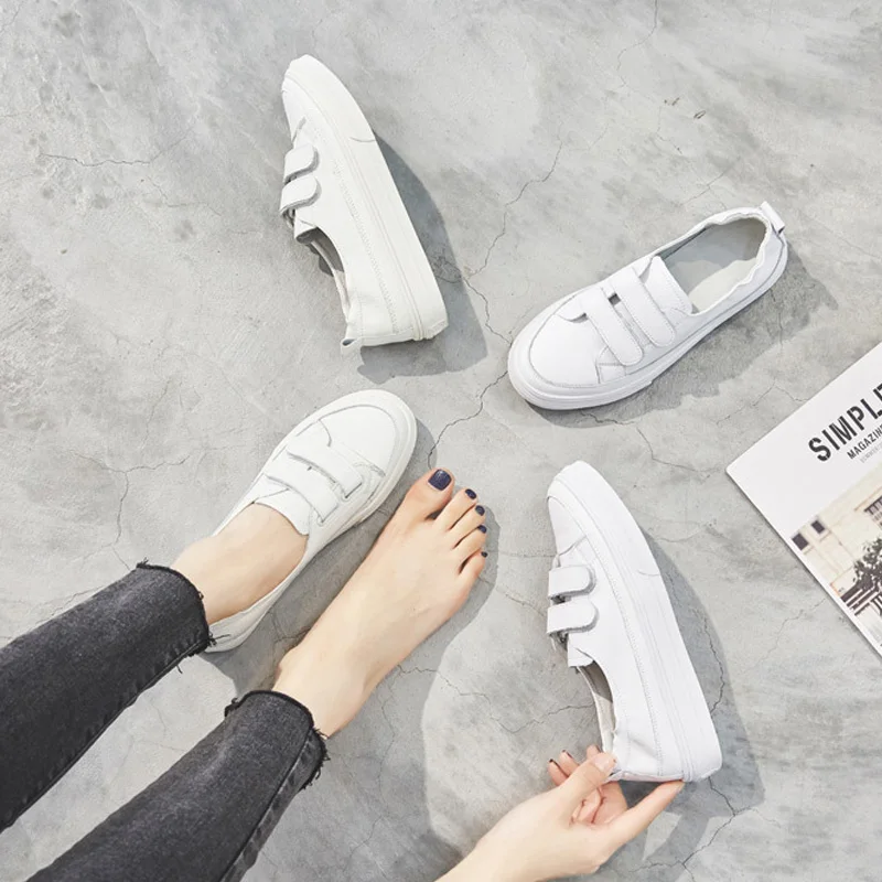 Белые лоферы женская обувь из мягкой кожи на плоской подошве повседневные