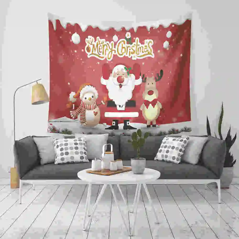 Хиппи Счастливого Рождества стены Мандала гобеленовое пляжное полотенце