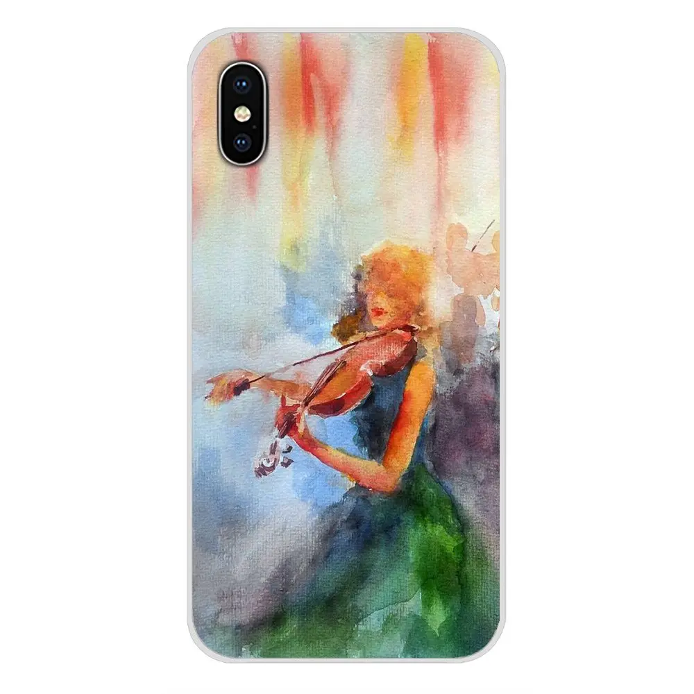 Мягкий прозрачный чехол с рисунком девушки играть на виолончели для Xiaomi Redmi Note 6A