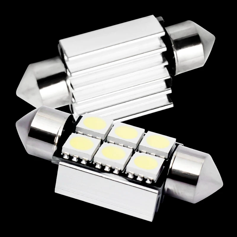 10 шт. 36 мм C5W C10W canbus без погрешности Festoon 6 led 5050 smd автомобильный | Сигнальная лампа -32252613247