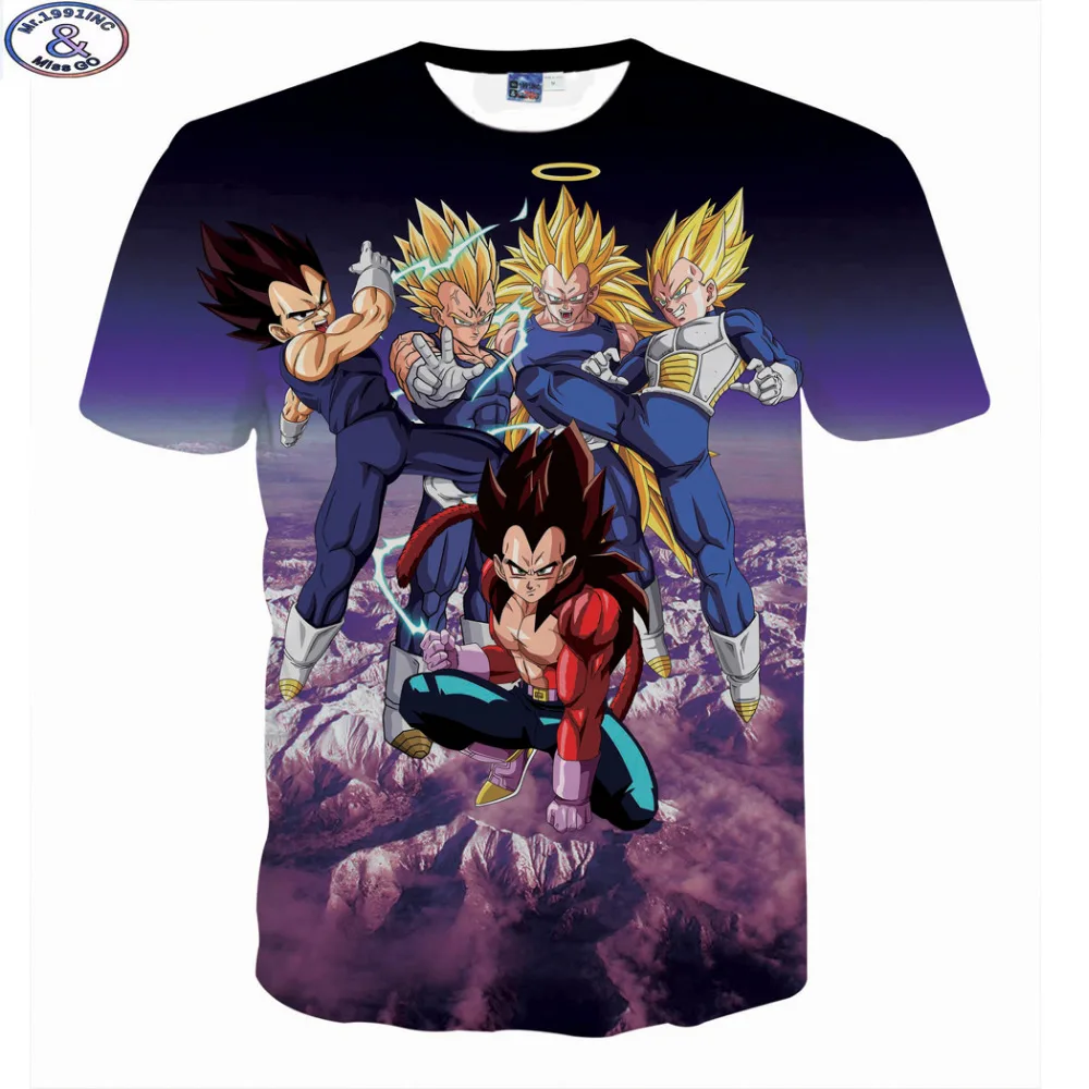 Mr.1991 новый список мультфильм Dragon Ball 3D печатных Мальчика Футболка От 7 до 20 лет
