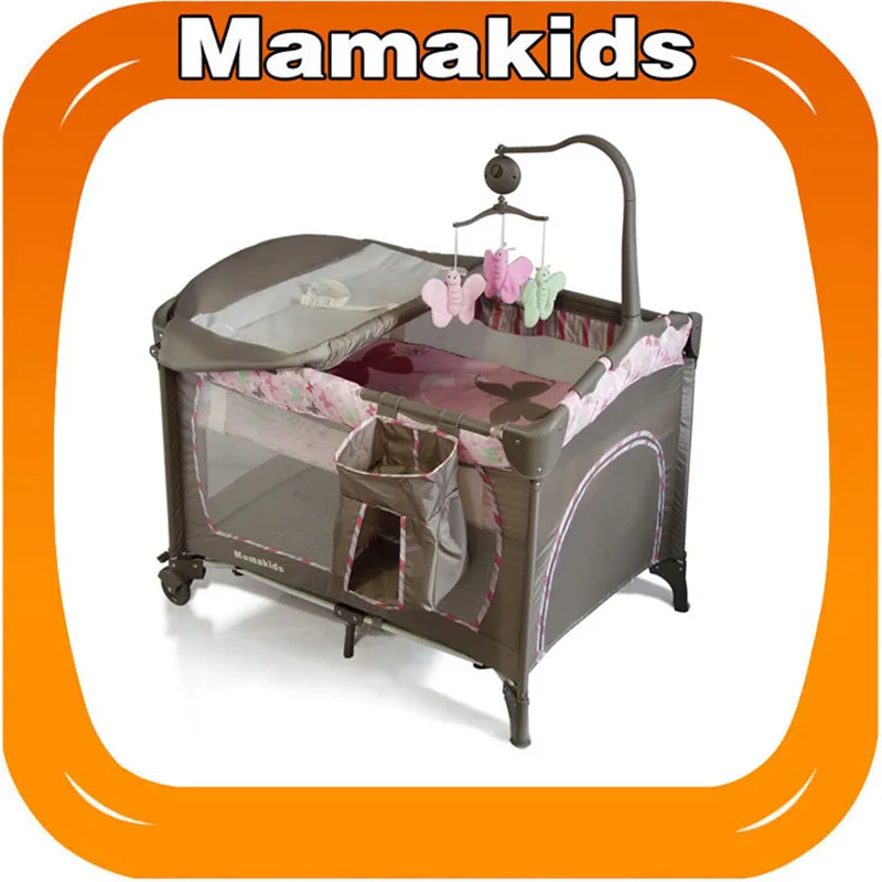Babytrend в том же параграфе прямая складная кроватка Многофункциональная портативная игровая кровать детская с пеленками набор колесико для детской кроватки