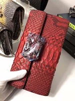 100 genuinereal python skin leather long big size women wallets and purse snake leather evening clutch purse