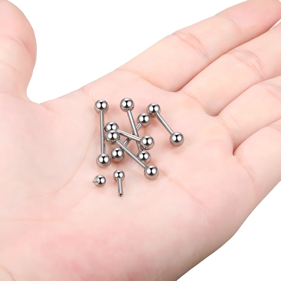 Кольцо из титана G23 для пирсинга языка серьга 14G 16G хрящевая спираль промышленные
