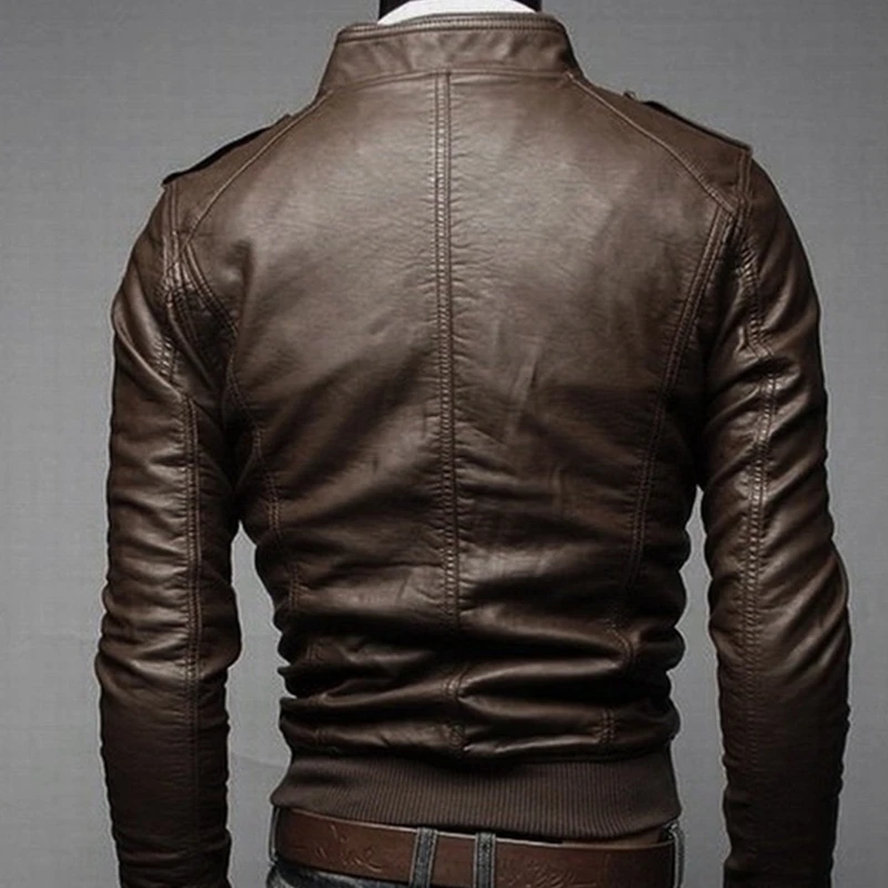 Мужская куртка из искусственной кожи стильная новая мужская Осенняя