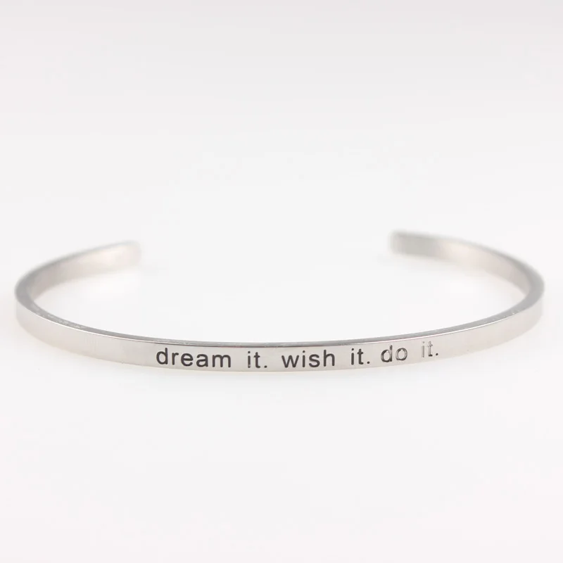 Прочный браслет с мантрой из нержавеющей стали положительными цитатами