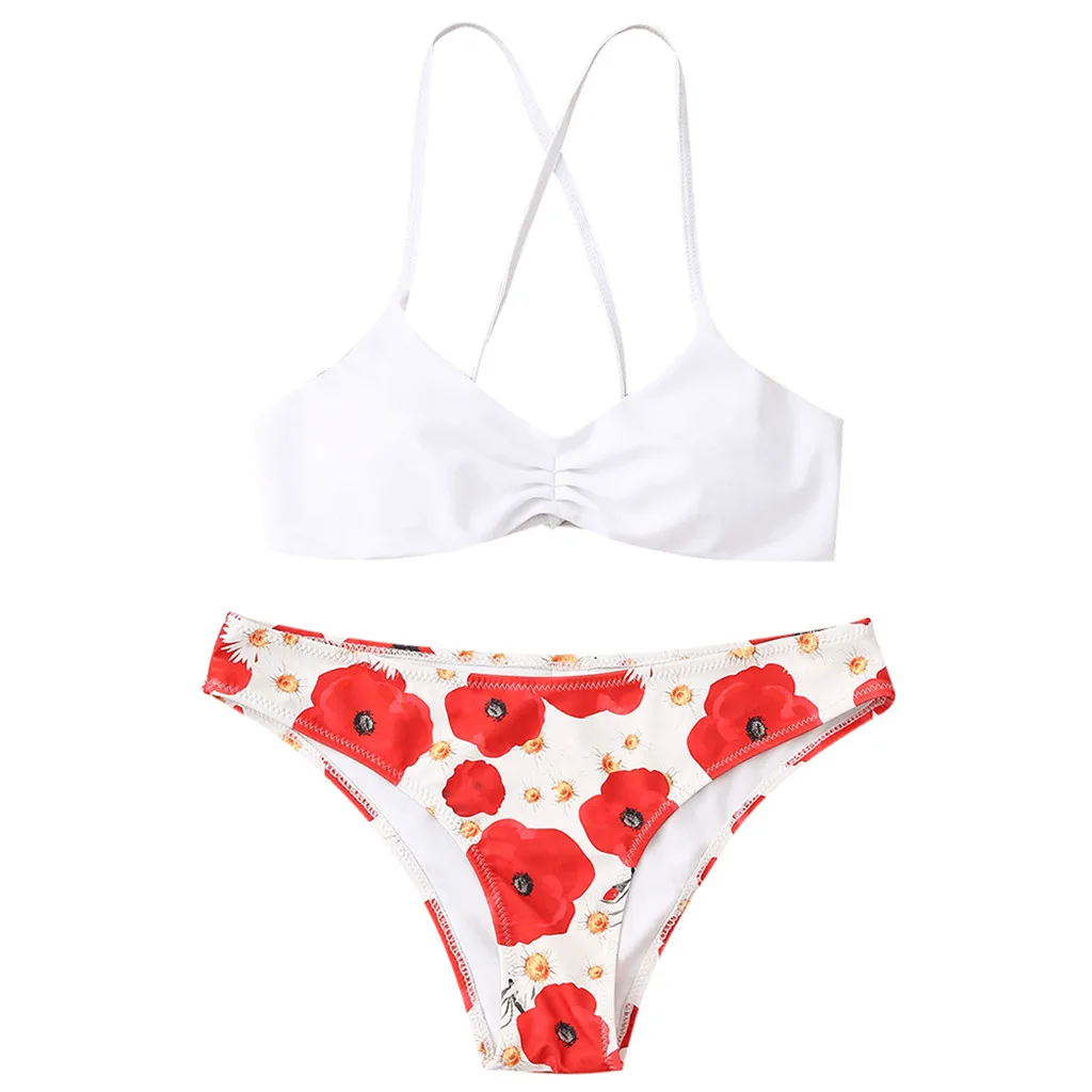 Сексуальный женский однотонный белый бюстгальтер с пуш ап и цветочным принтом