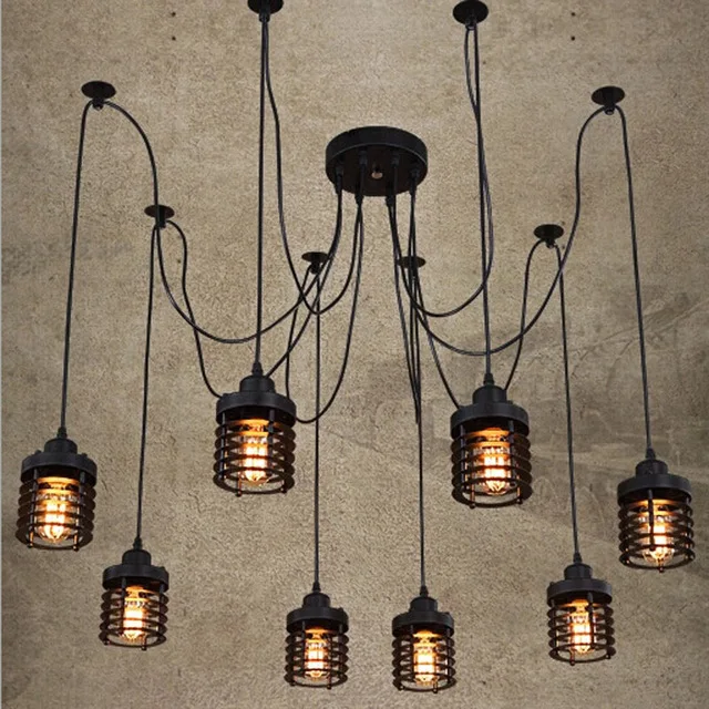 Американский подвесной светильник в стиле ретро Железный Паук лампа для спальни