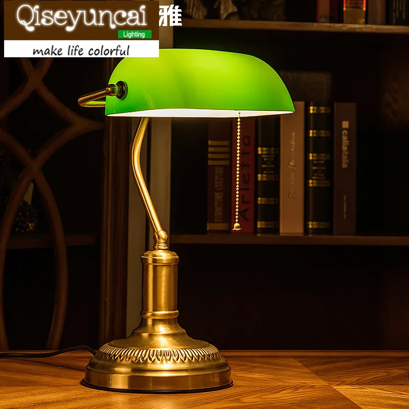 Новинка 2018 Ретро Настольная Медная настольная лампа Qiseyuncai с промышленным