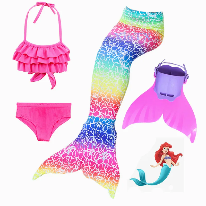 2018 хит! Детский Костюм Русалки с моноластами для девочек костюм косплея