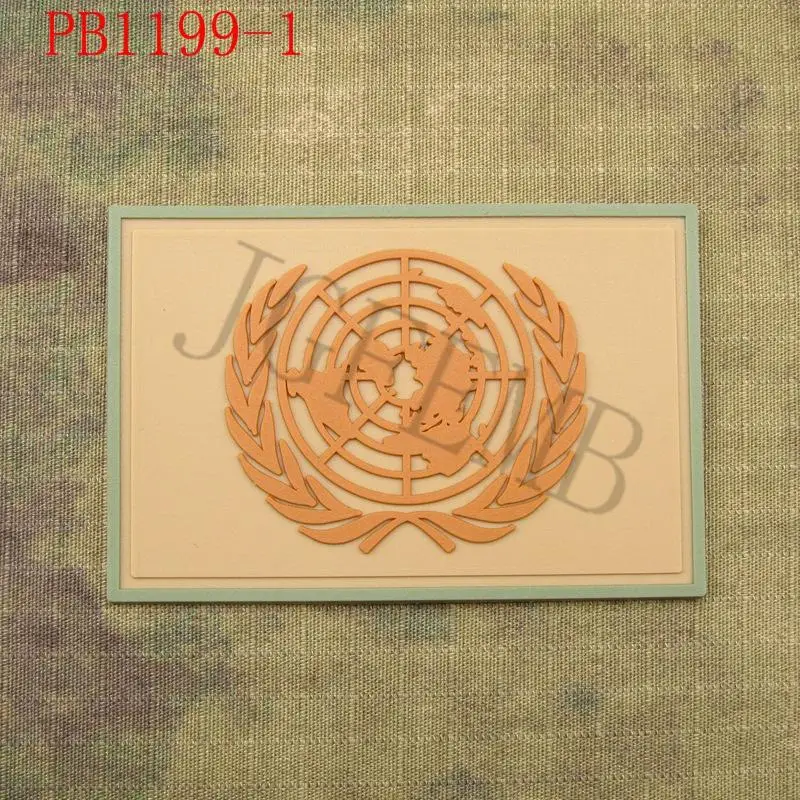 Нашивка 3D из ПВХ с флагом ООН тактический военный моральный дух | Дом и сад