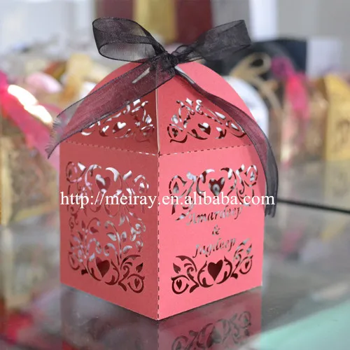 Подарочная коробка для свадебного торта с лазерной резкой золотая индийская