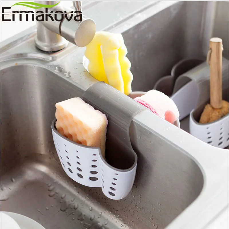 ERMAKOVA 2 сторонний держатель губки для раковины мыла кухни пластиковые корзины