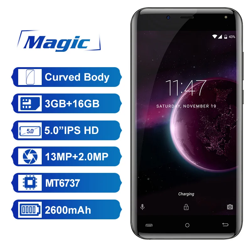 Cubot Magic MT6737 4 ядра сзади две камеры Android 7 0 3 GB Оперативная память 16 Гб Встроенная