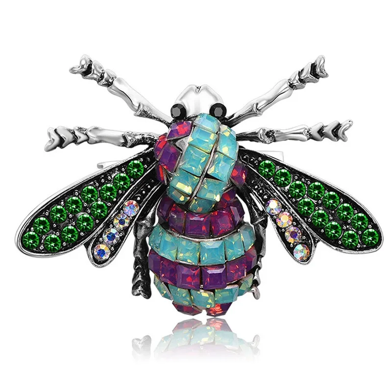 

Pinksee Vintage Rhinestone Bee Brooches Unisex Insect Crystal Brooch Pin Women Men Jewelry Cute Badges Creative Jewelry