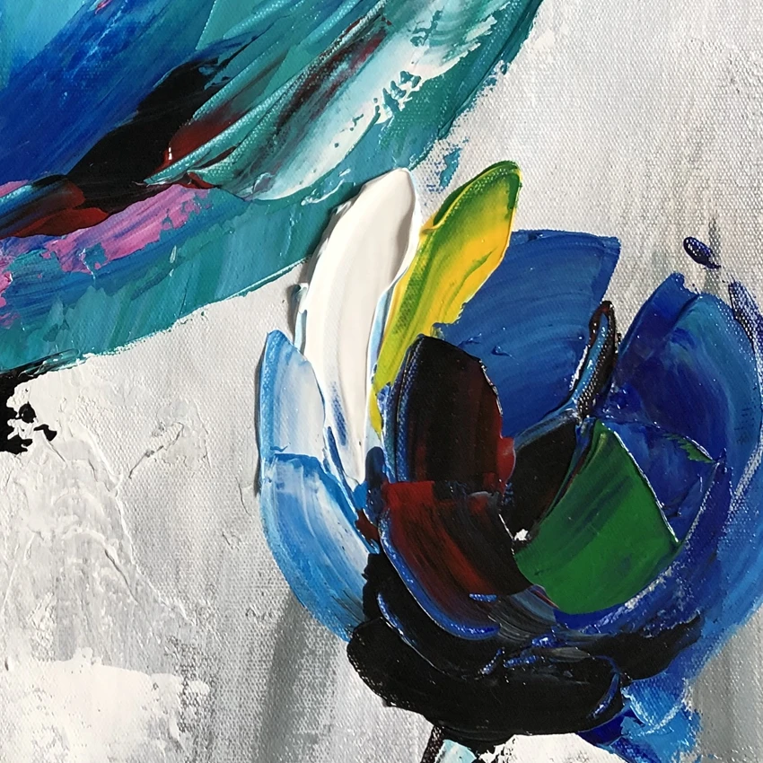 

Thick Textured Tulip Palette Knife Oil Painting 100% Handmade No Frame Knife Oil Painting On Canvas Wall Art Decoration