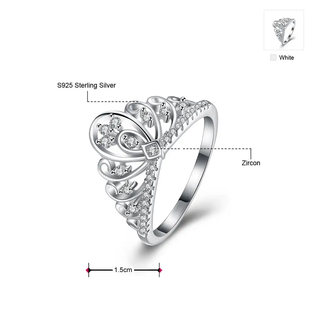 Женское Винтажное кольцо с короной Neoglory Классическое Белое обручальное из