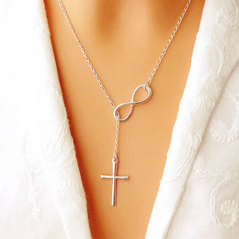 2019 Новое поступление Горячая Мода Collares колье крест 8 слов подвески макси