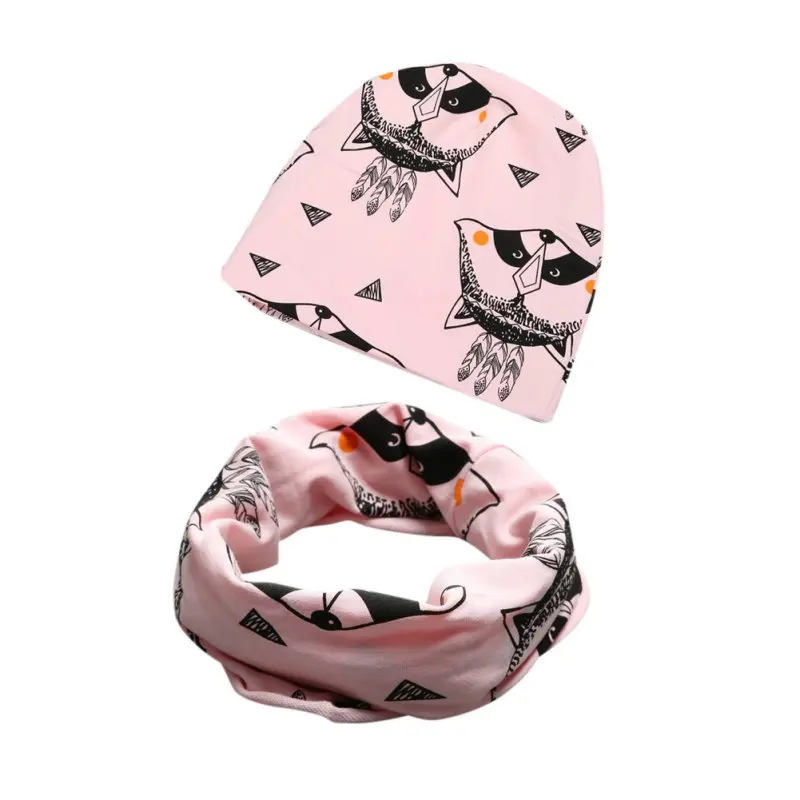 Розничная продажа 2 предмета зимние теплые детские шапки с шарфом комплекты