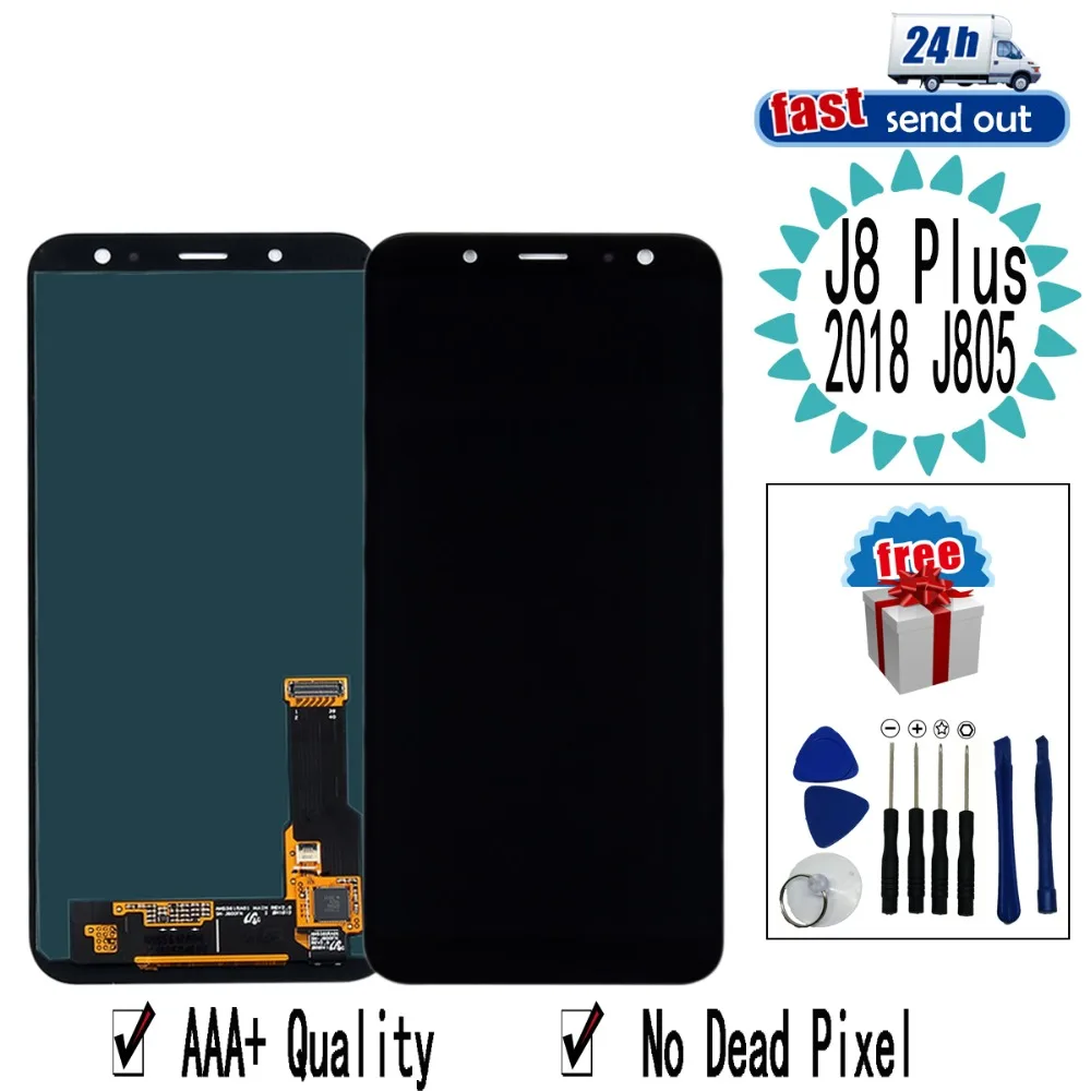 J805 ЖК дисплей для Samsung Galaxy J8 Plus 2018 + SM сенсорный экран протестирован дигитайзер в