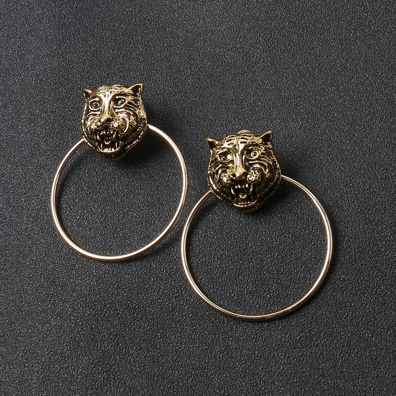 Винтажные серьги для женщин с изображением Льва и дверной молоток 2019 kolczyki kupe |