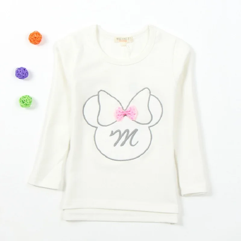 Весна осень Новое поступление свитер из 100% хлопка с бантом для девочек Moleton Meninas