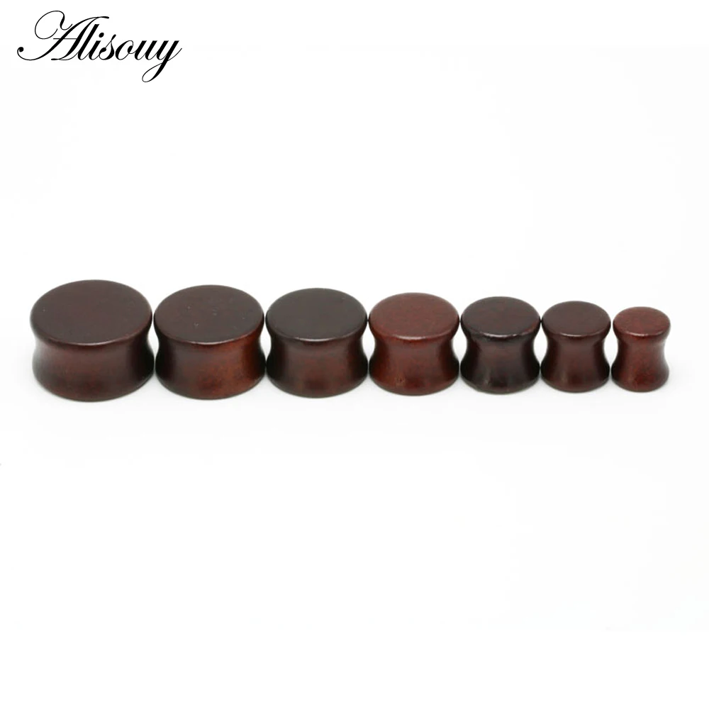 Brown Wood 1 шт. модные беруши из дерева, тоннели, седло, ушные датчики 6 мм-20 мм, Твердые Полые пирсинг, ювелирные изделия для мужчин и женщин, расширители - Окраска металла: Brown Wood