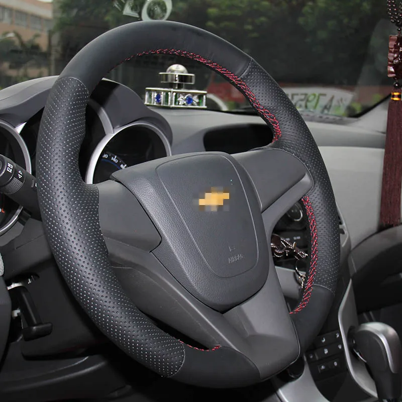 Новый нескользящий черный кожаный чехол на руль для Chevrolet Cruze | Автомобили и
