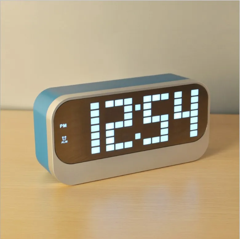 New LED Mirror clock Electronic Desk Clock Snooze Radio Nixie big Digital Clock Table Watch Bedside Alarm Clock home decor
